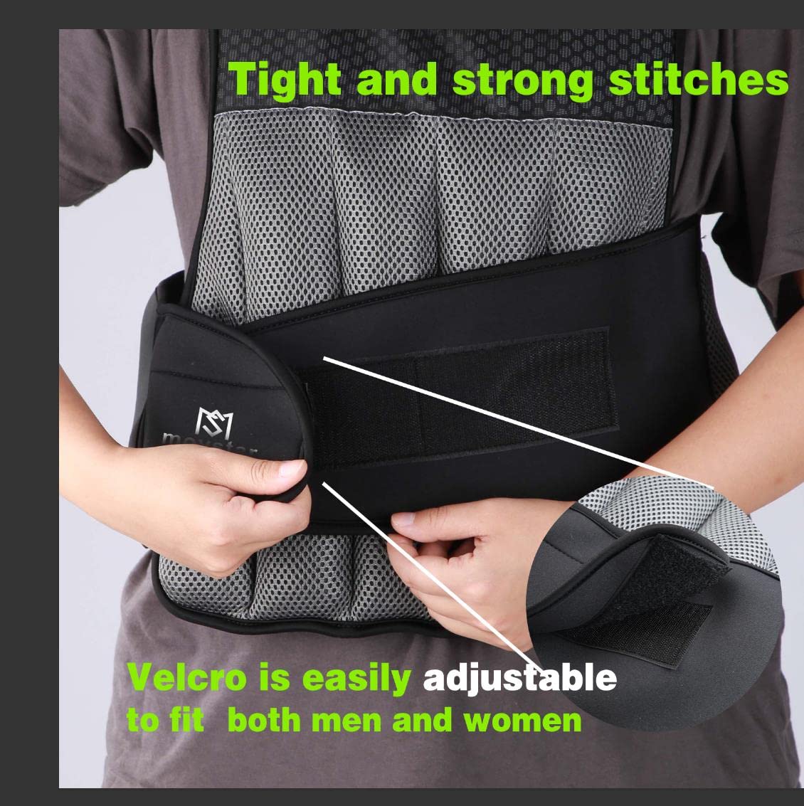 Chaleco pesado, 12lb/17lb/20lb Weight Vest with Reflective Stripe for Workout, Strength Training, Running, Fitness, Muscle Building, Weight Loss, Weightlifting