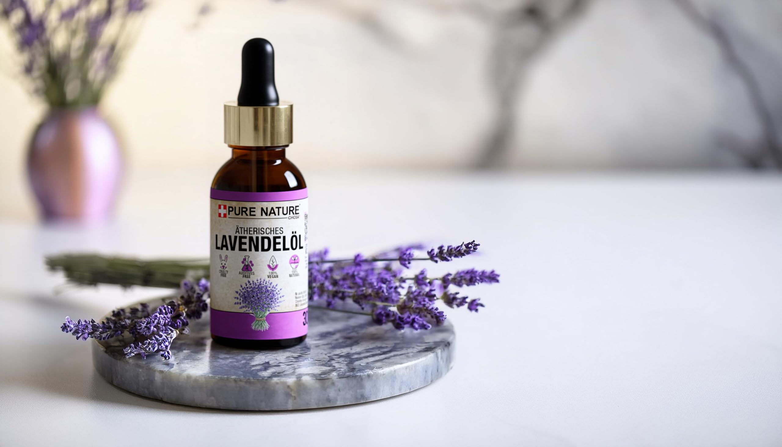 CHOSA Ätherisches Öl Lavendel 1000ml | 100% Natürliches Duftöl für Diffuser Aromatherapie, Luftbefeuchter, Sauna & Massage, Intensiver Raumduft