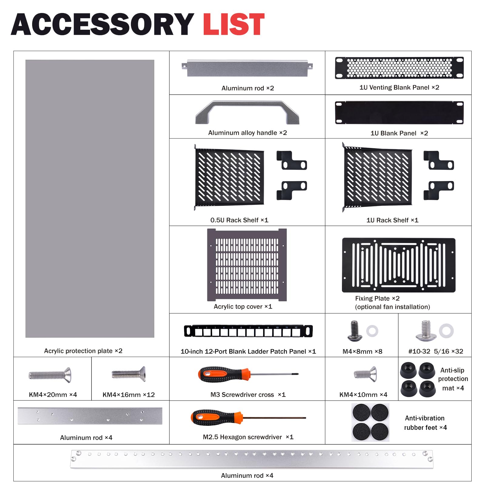 GeeekPi Cabinet server rack da 10 pollici per apparecchiature di rete, server, audio e video, DeskPi RackMate T2