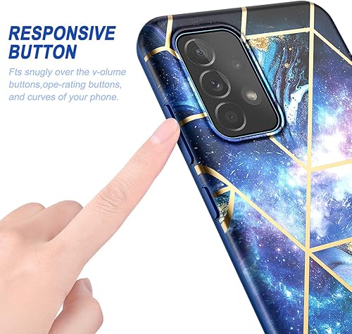 Miniatura 5 de SURITCH Funda para Samsung A52, mármol protector de pantalla incorporado Funda protectora delgada de cuerpo completo a prueba de golpes para Samsung