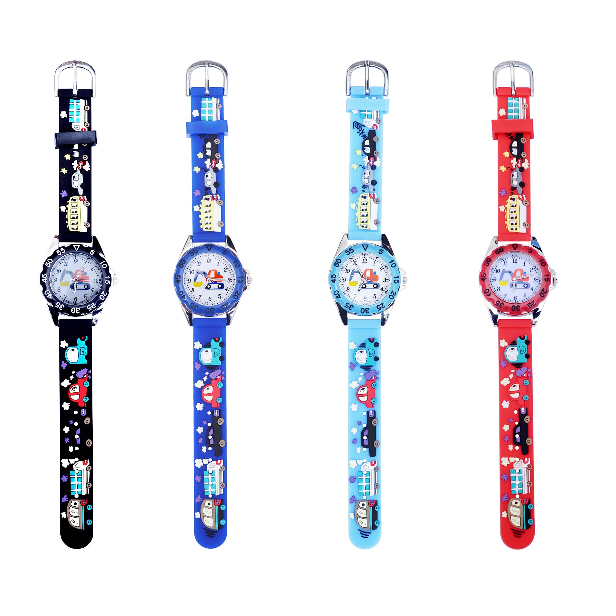 Reloj de Pulsera Analógico Cuarzo para Niño Niña 3-10 Años Cute 3D Cartoon Correa Silicona