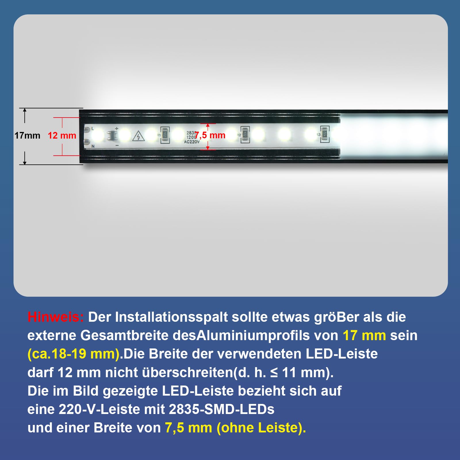 Kit Profilo LED In Alluminio Nero 12 Metri (12x1m) A U Con Copertura Diffusore Nero Opaco, Accessori Inclusi, Per Strisce Larghe Fino A 12mm - 3