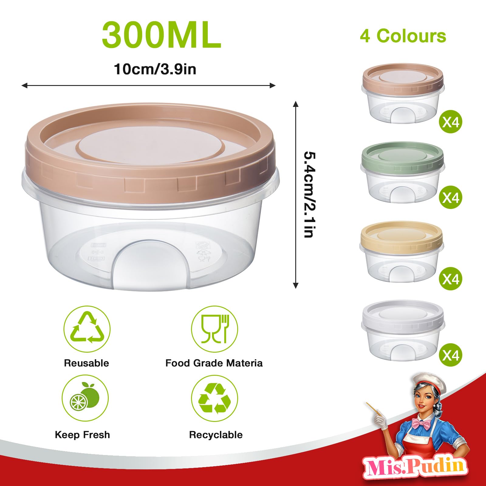 Sistema Lunch vershouddoos, 200 ml, kleine snackdozen, BPA-vrij kunststof, gemengde kleuren, 3 stuks