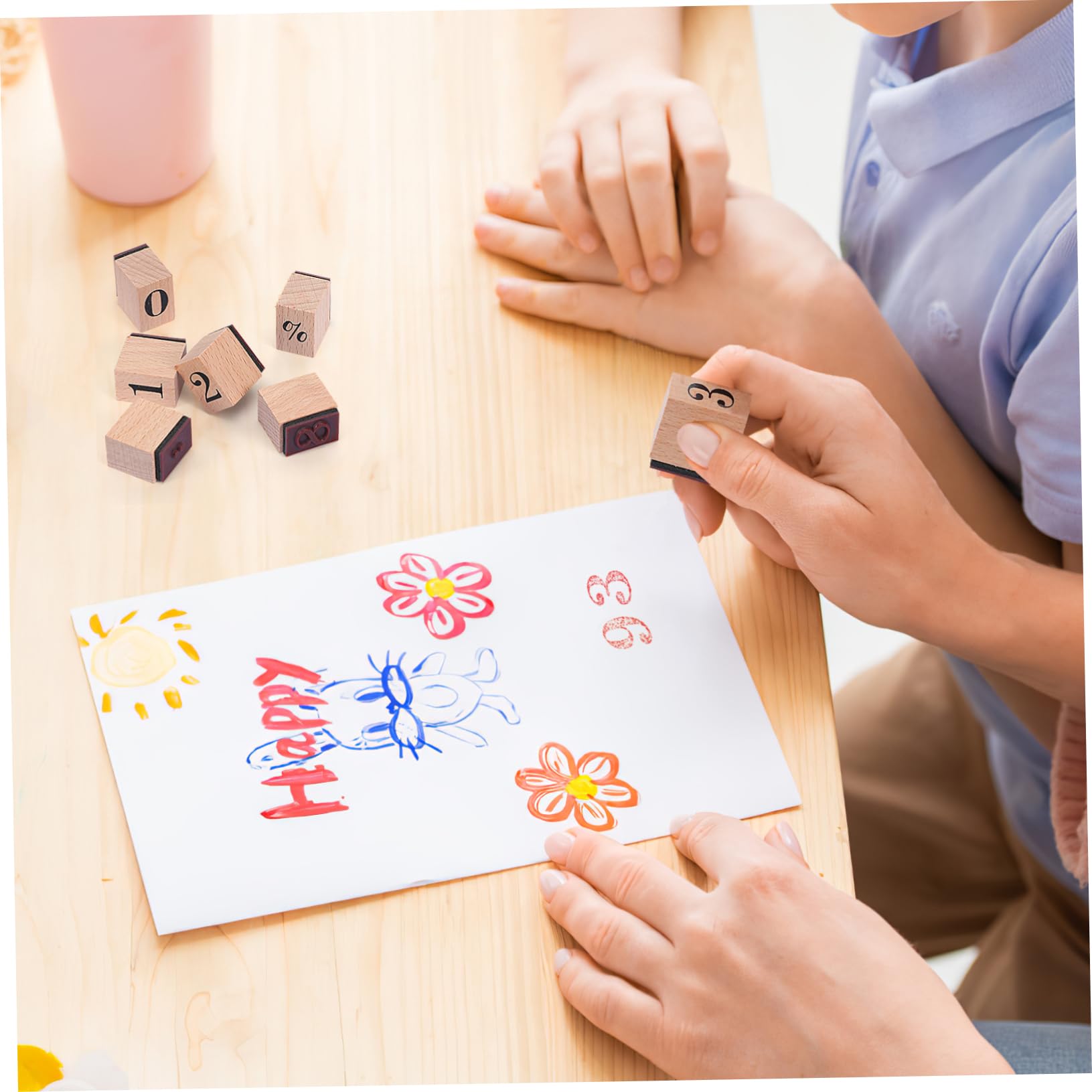 Lurrose 4sätze Holzstempel Set Mit Arabischen Zahlen Gummistempel Für Kreative Bastelprojekte Notizen Grußkarten Und Teiliges Set Natürlichem Mit Einzigartigen Mustern