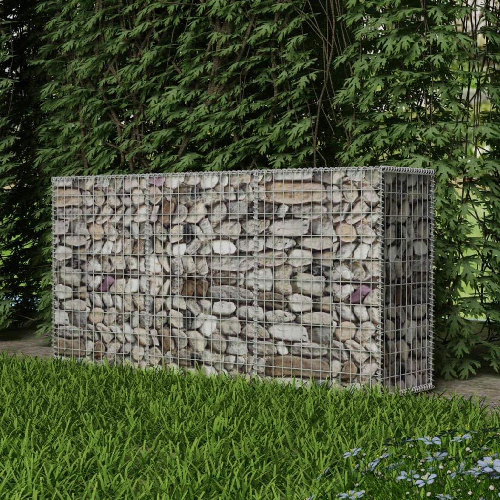 Homgoday Gabbione in Rete in Acciaio Zincato 200x50x100 cm, Cancello Giardino Esterno, Cancello per Recinzione da Esterno, Recinzione da Cantiere