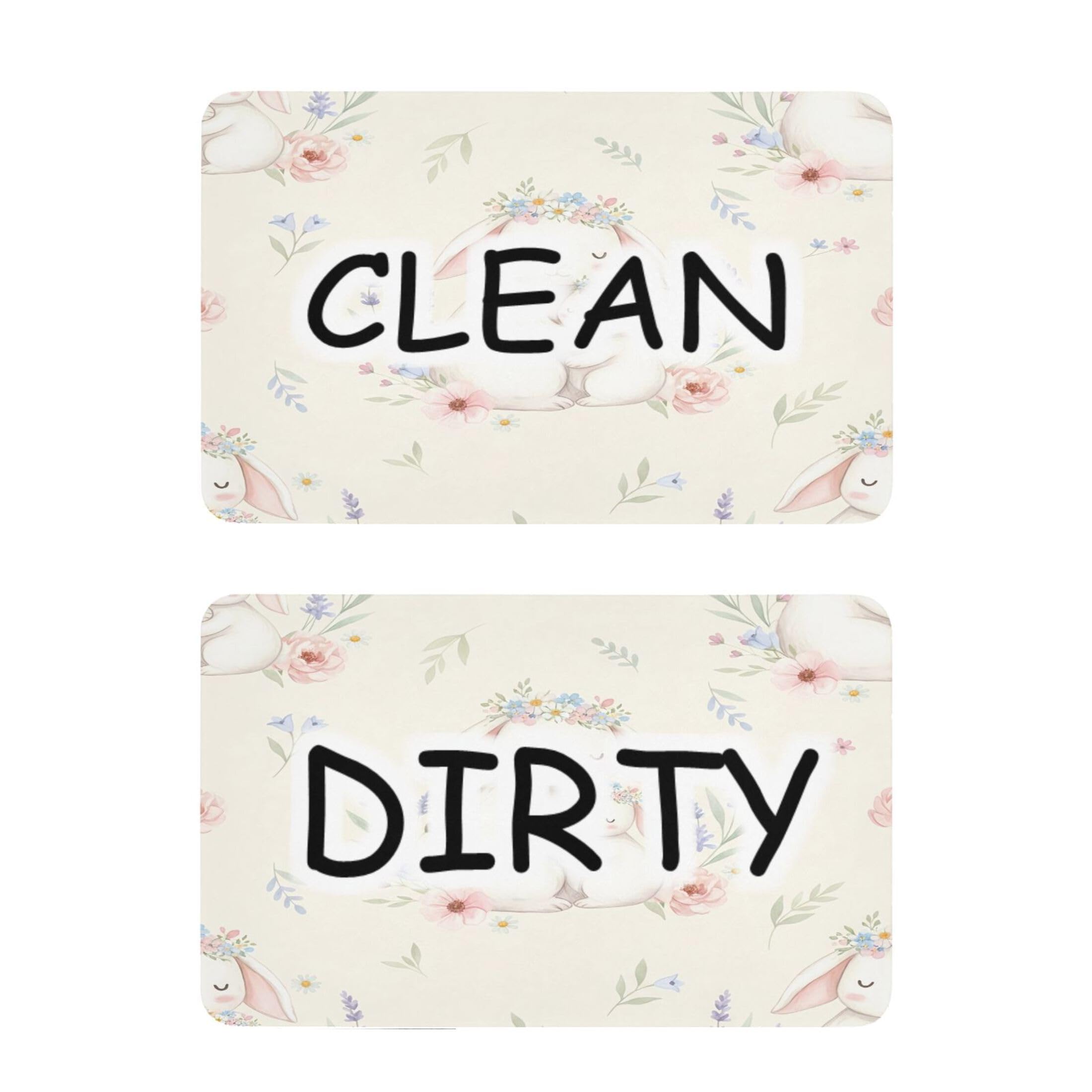 Kutsu Dishwasher Magnet Clean Dirty Sign Indicator, Bunny Fridge Magnet, Easy to Read, 2 Pack