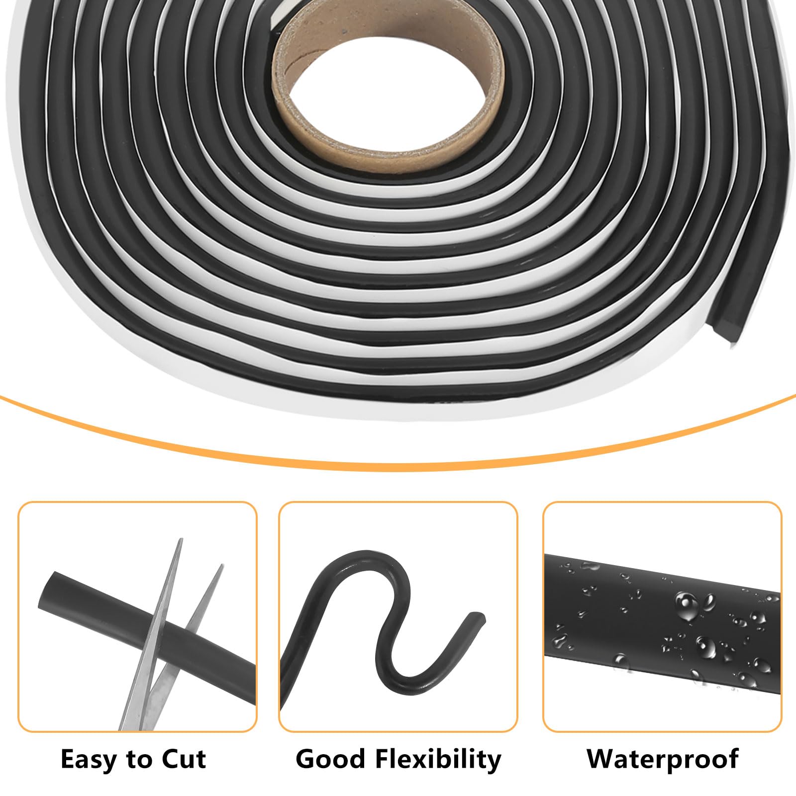 Nastro Butilico A Filo Rotondo 8mm X 8m - Sigillante Impermeabile Per Auto E Casa - Foto 2