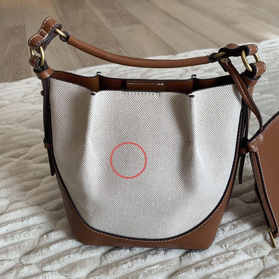 Amazon.co.jp: ZARA トップステッチ キャンバス バケットバッグ