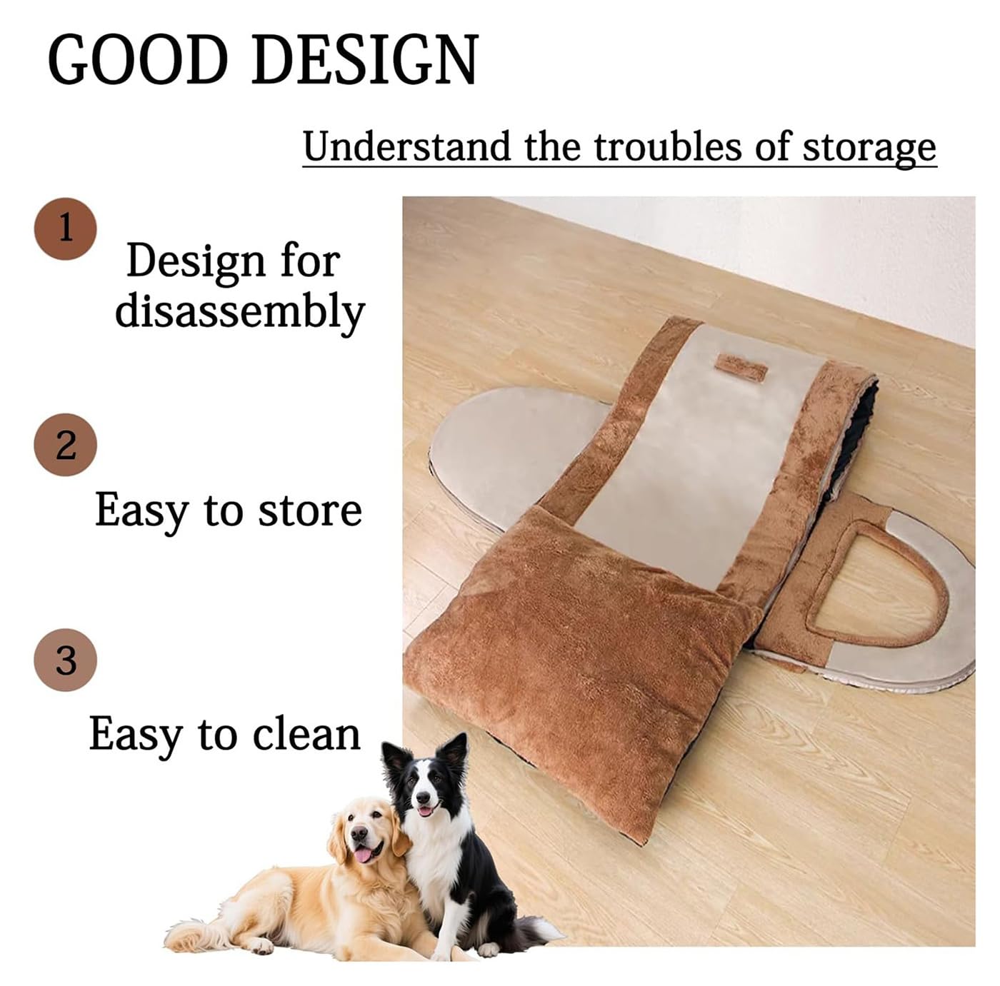 Cama para perros grandes 2 en 1, casa mullida para perros XL/XXL, lujoso refugio para mascotas de interior con asa, camas calmantes antiansiedad para perros y gatos, acogedora casa cueva para