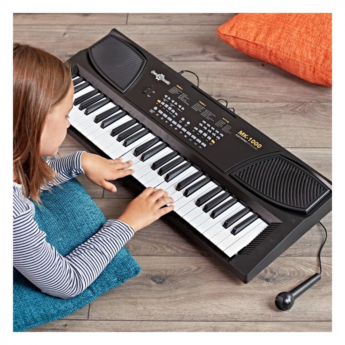 MK1000 E-Piano-Keyboard für Kinder & Anfänger, 54 Tasten | Für Erstspieler, 20 Stimmen und 10 Rhythmen, integrierte Lehrfunktion, Aufnahme und Wiedergabe