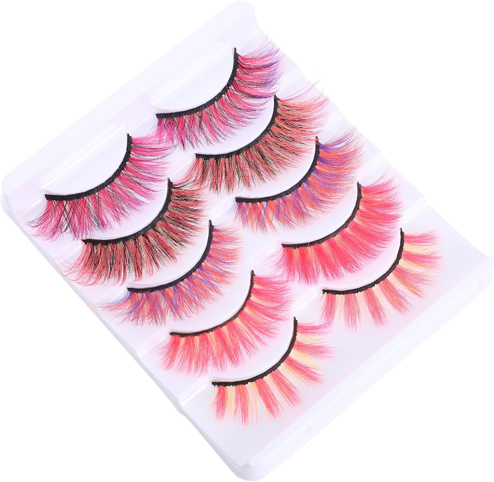 10Pcs Colorful 3D Fake Eyelashes Dramatic Thick Volume False Lashes for Stage Makeup and Party Looks