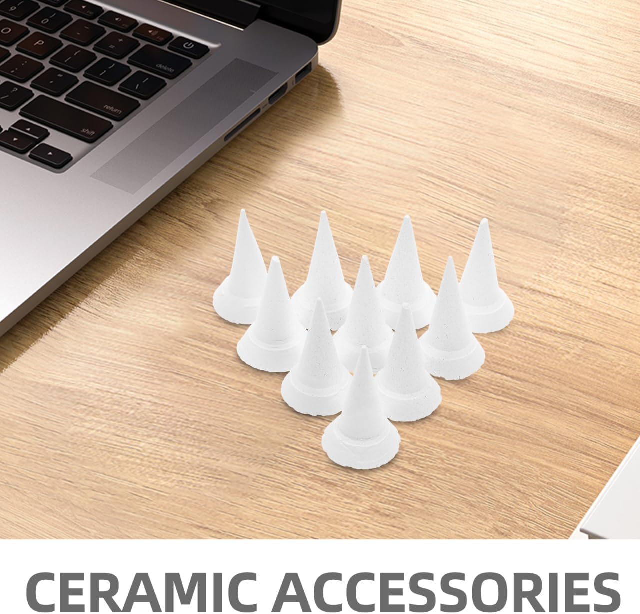 Beatifufu 30Pcs Pottery Kiln Nails Alumina Ceramic Support Pins Small Cone Tool for Kiln Shelf Firing Accessories High Temperature Stability