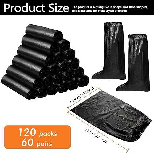 Miniatura 2 de Haysandy Fundas de zapatos desechables de plástico antideslizante para botas, cubiertas largas impermeables para zapatos, cubiertas de zapatos de