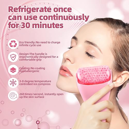Miniatura 5 de Rodillo de hielo para la cara herramientas de cuidado de la piel facial hielo seco rodillo de masaje facial de hielo que hunde los poros y reduce el
