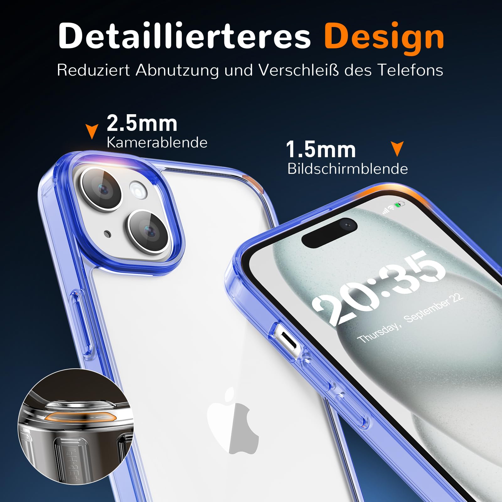 Clear Case for iPhone 15, Ultra Thin, Shockproof TPU Cover, Anti-Yellowing, Crystal Clear, Phone Case for Apple iPhone 15 - Clear — view 476