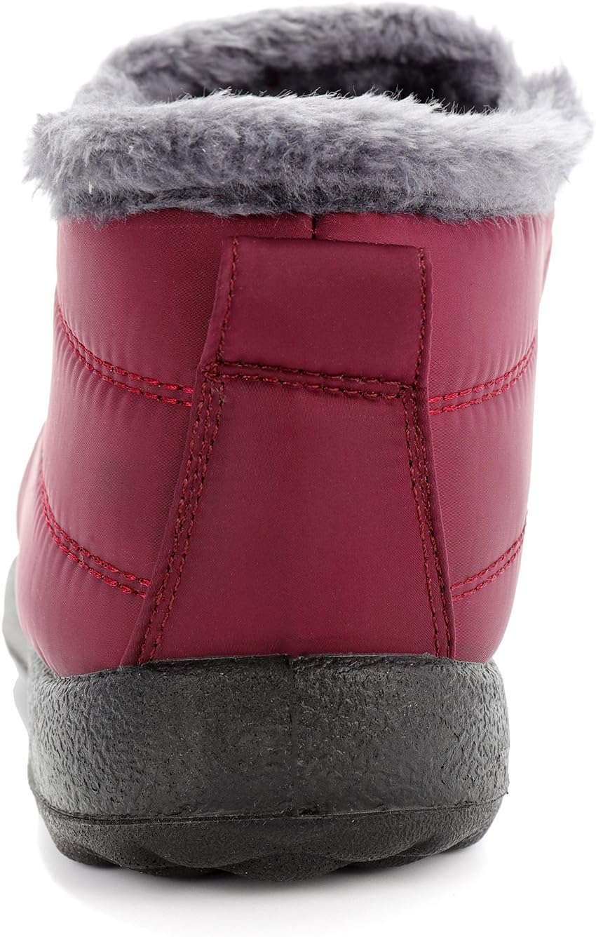 Womens Snow Boots Winter Warm Booties Fur Lined Anti-Slip Ankle Boots Outdoor Slip On Waterproof Booties Comfortable Warm Shoes - Image 5