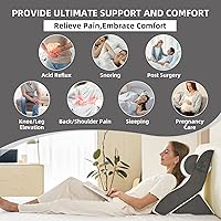 Vista 6 de Juego de 3 almohadas ortopédicas de cuña para cama, espuma viscoelástica 45D, almohada de cuña postcirugía para soporte de espalda, piernas