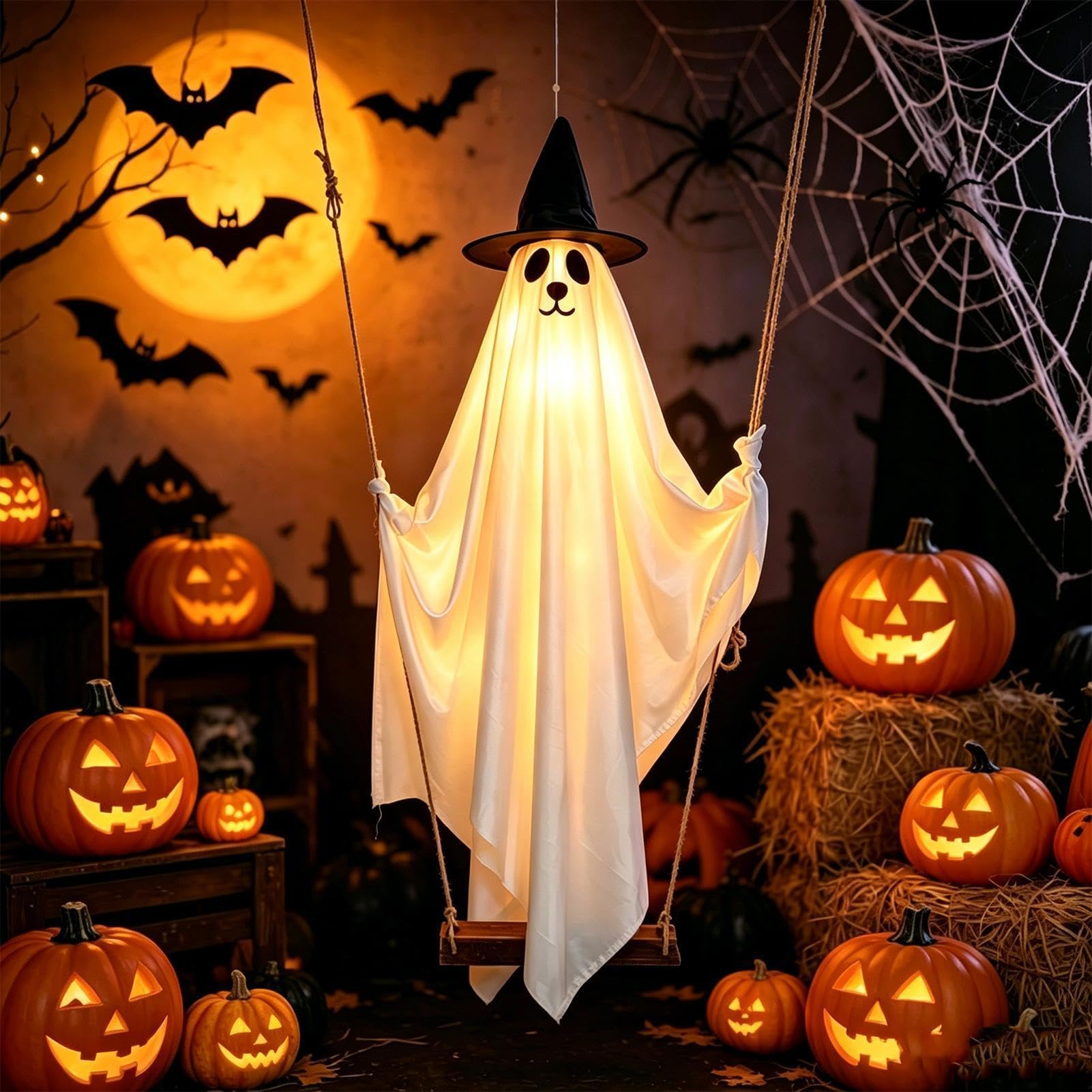 Decorazioni Halloween Esterno Cane Fantasma A Dondolo Per Giardino Da 150