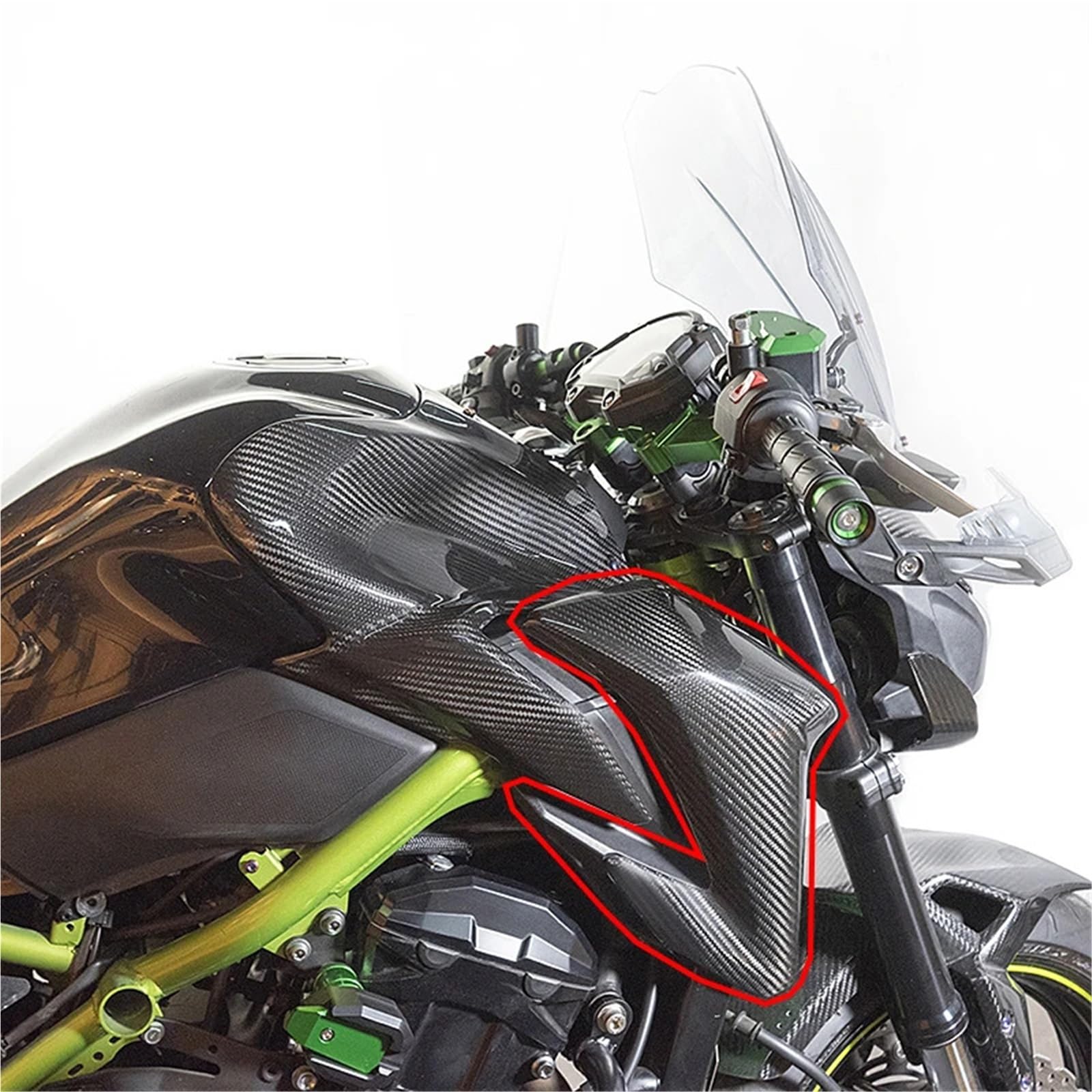 Osłona ochronna chłodnicy Do Z 900 2017 2018 2019 wygląd włókna węglowego