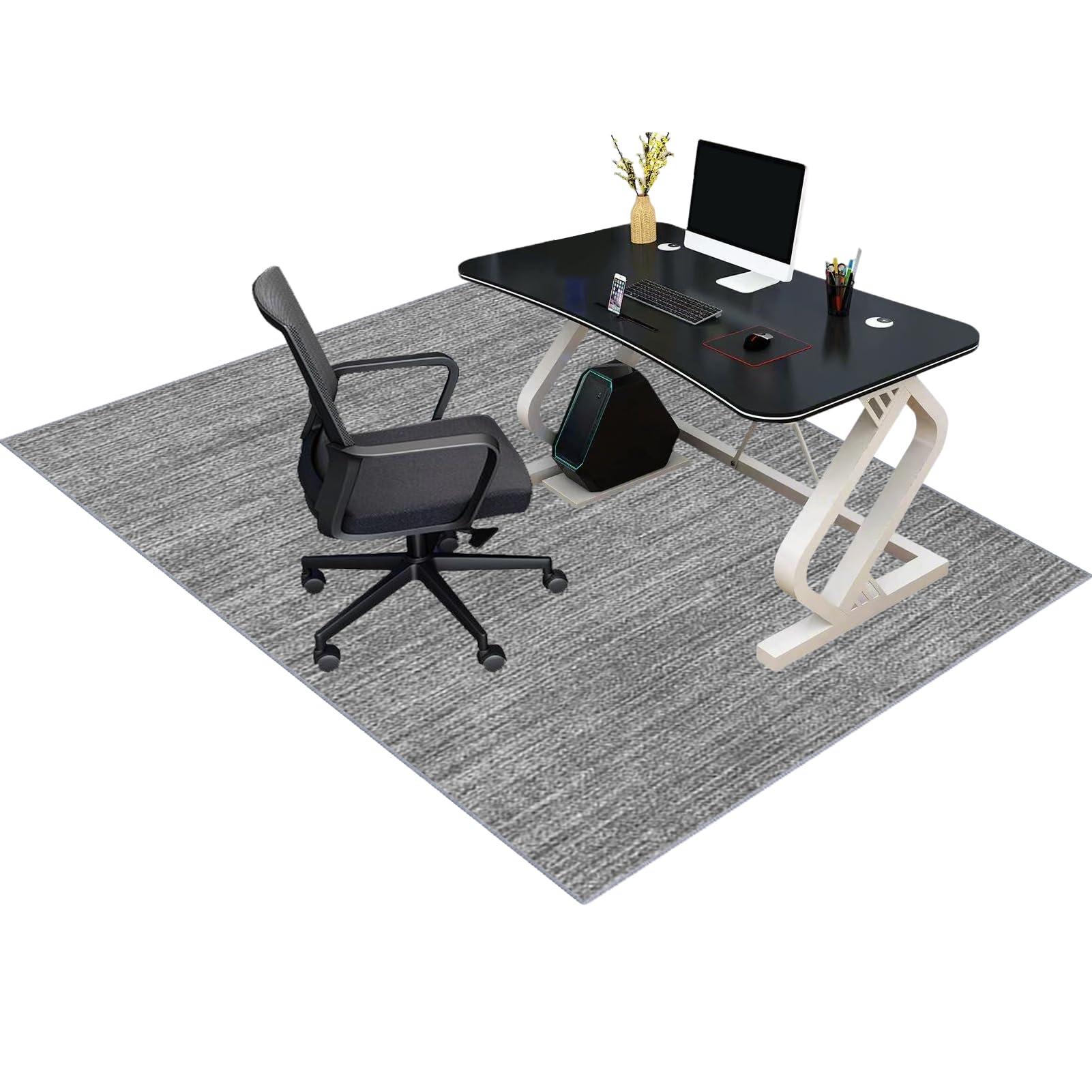 Tappeto Sedia Ufficio, Tappeto Sedia Gaming, Tappeto Salvapavimento Antiscivolo, Tappetino per Sedia da Scrivania, Tappetino Protettivo per Pavimenti Duri, Tappeto per Sedia con Ruote 100 x 140 cm