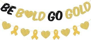 Childhood Cancer Awareness Month Banner, Be Bold Go Gold Decor, Childhood Cancer Awareness Decor, Gold Ribbon Awareness Decor