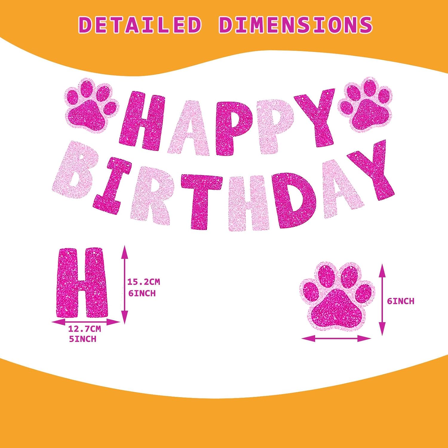 Pink Paw Dog Birthday Banner Purple and Light Pink Birthday Party Supplies for Pet themed birthday party Dog Themed Birthday Parties Supplies image 2