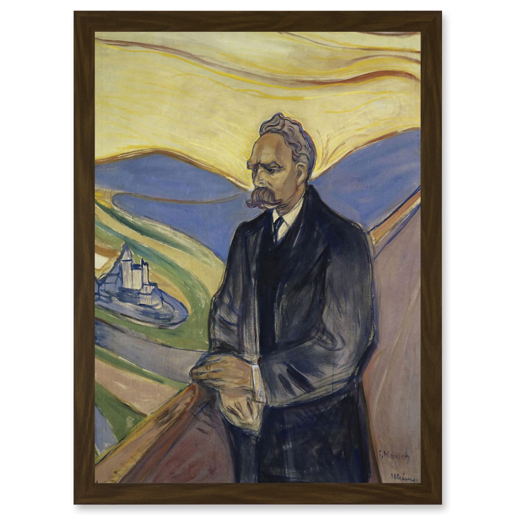 Artery8 Edvard Munch Friederich Nietzsche Painting A4 Artwork Framed Wall Art Print