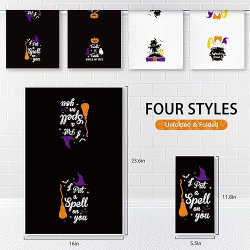 Miniatura 2 de Nialnant Toallas de cocina de Halloween, paños de cocina de espantapájaros negros, decoraciones de fiesta de Halloween, toallas de mano para cocina,