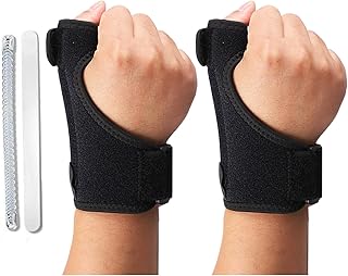DOKLY 2Pcs Thumb Brace, Adjustable Thumb Stabilizer Brace Breathable Finger Brace Splint Universal Left and Right Wrist Thumb Splint Hand Brace for Men Women