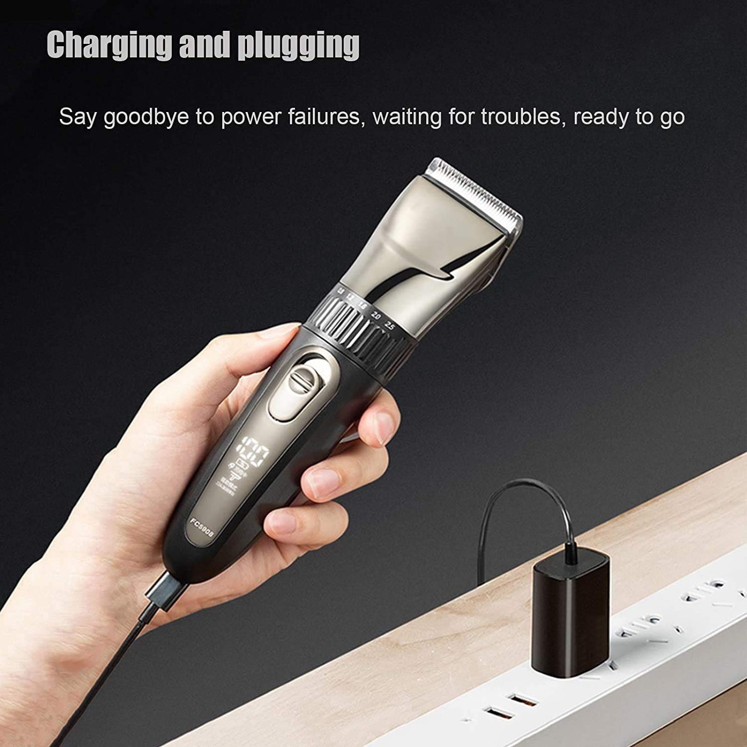 Capelli professionali - Capelli professionali - Capelli ricaricabili Trimmer Birdless Kit taglio di capelli con lame impermeabili in ceramica, regolabile a 2 velocità, per gli uomini Stilisti Bar