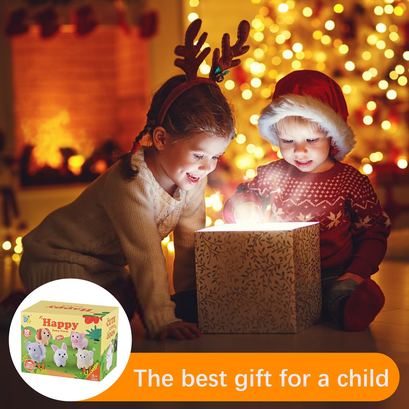 Binnan 10 Pezzi Giocattoli Montessori per Bambini, Montessori Giochi Bambini, Mini Animali Della Fattoria Set, Giochi Bambini 2 Anni Montessori, Regali per Bambini