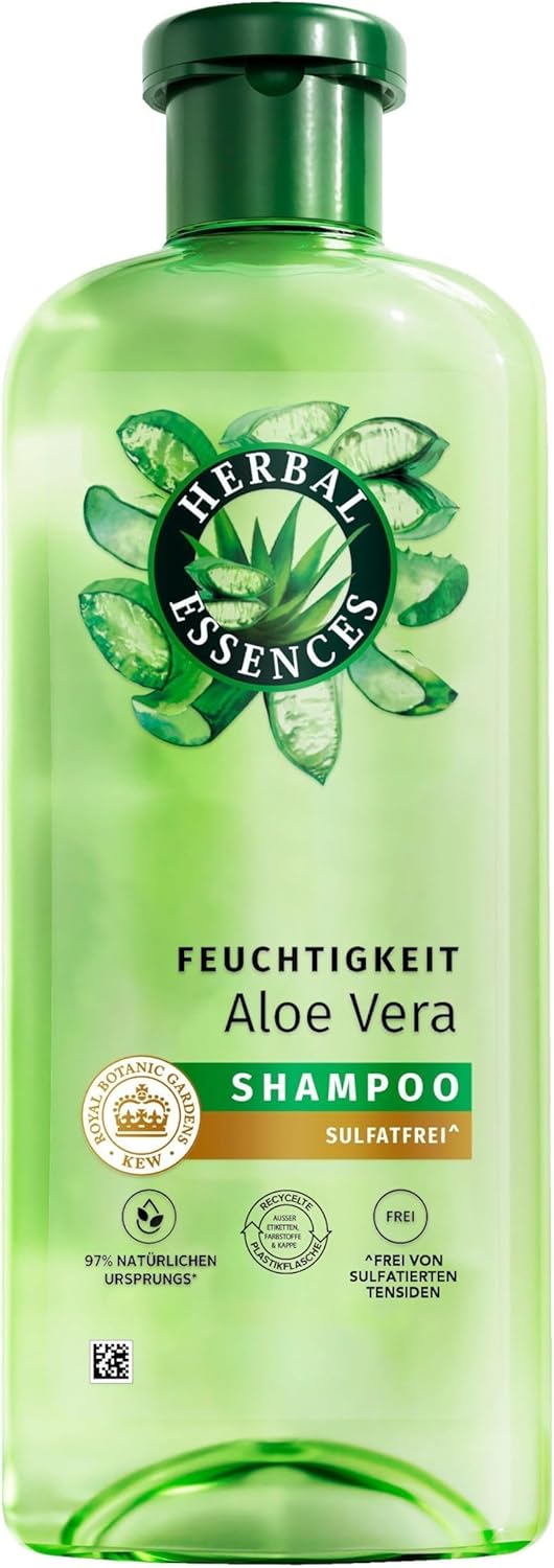 Herbal Essences Moisturising shampoo with aloe and jasmine fragrance 350 ml. From very dry to shiny hair, without silicone, without sulphation coated surfactants, with ingredients of Herbal Essences Moisturising shampoo with aloe and jasmine fragrance 350 ml. From very dry to shiny hair, without silicone, without sulphation coated surfactants, with ingredients of