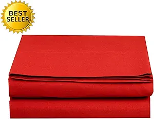Luxury Flat Sheet on Amazon Elegant Comfort Wrinkle-Free 1500 Premier Hotel Quality 1-Piece Flat Sheet, California King Size, Red