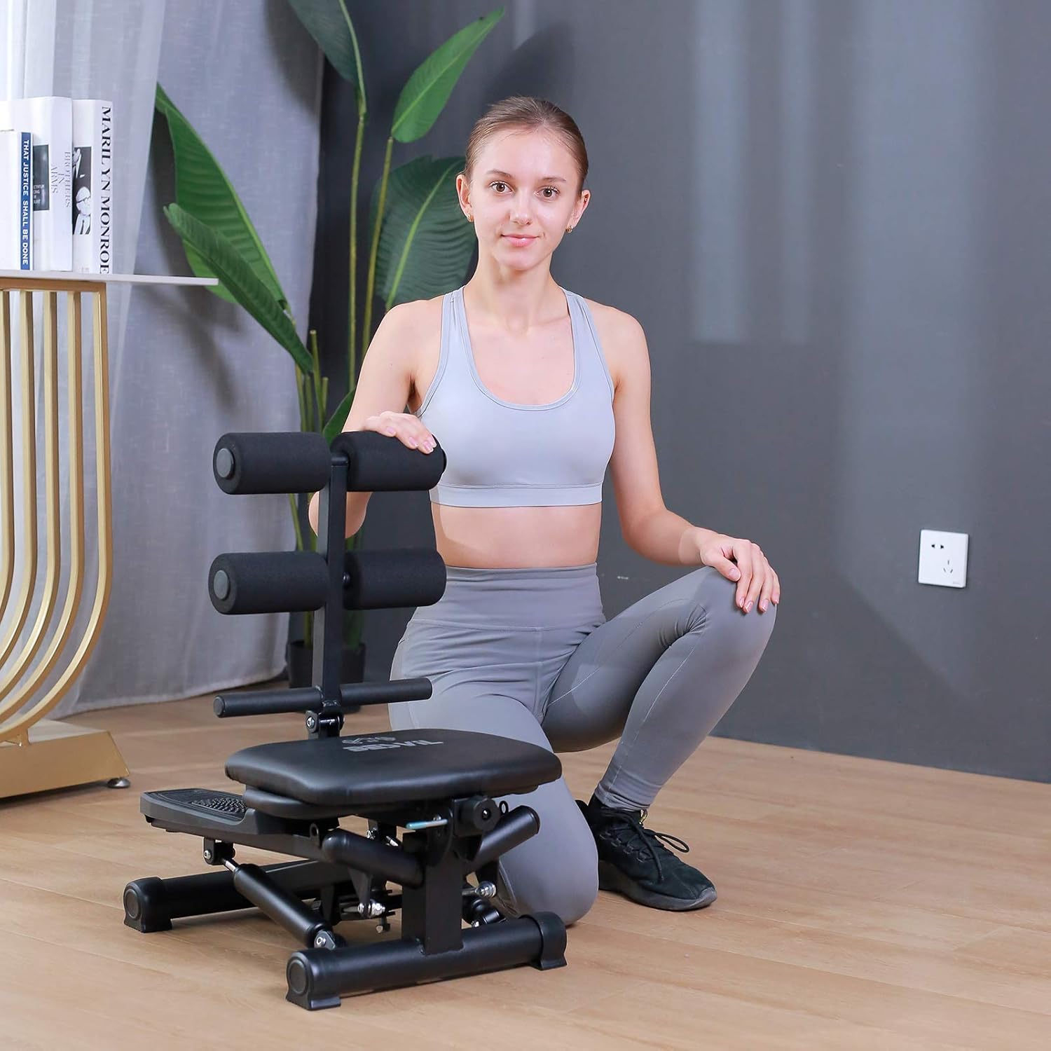 BESVIL Stepper ABS Workout Equipment AB Machine Total Body Workout Fitness Exercise Machine Stepping Exercise Machine for Home Gym Workout,Black : Sports & Outdoors