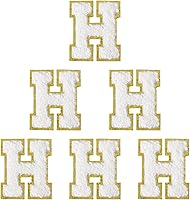 Vista 143 de 6 piezas de parches de letras de chenilla autoadhesivas, parches de letras preppy de 2 pulgadas para bolsos, ropa y sombreros, grandes pegatinas