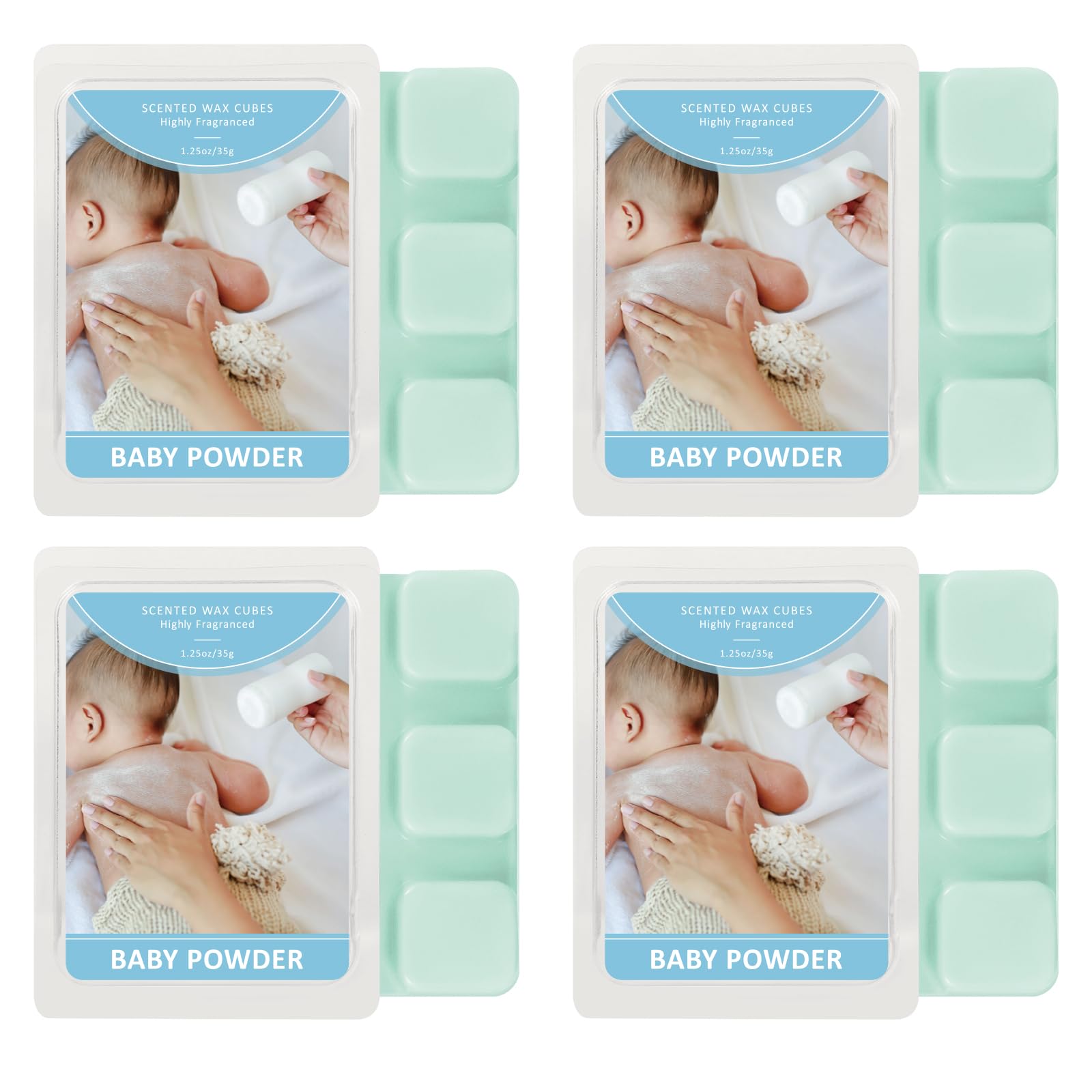 SCENTORINI Wax Melts, Baby Powder Scent, Soy Wax Cubes for Wax Warmers