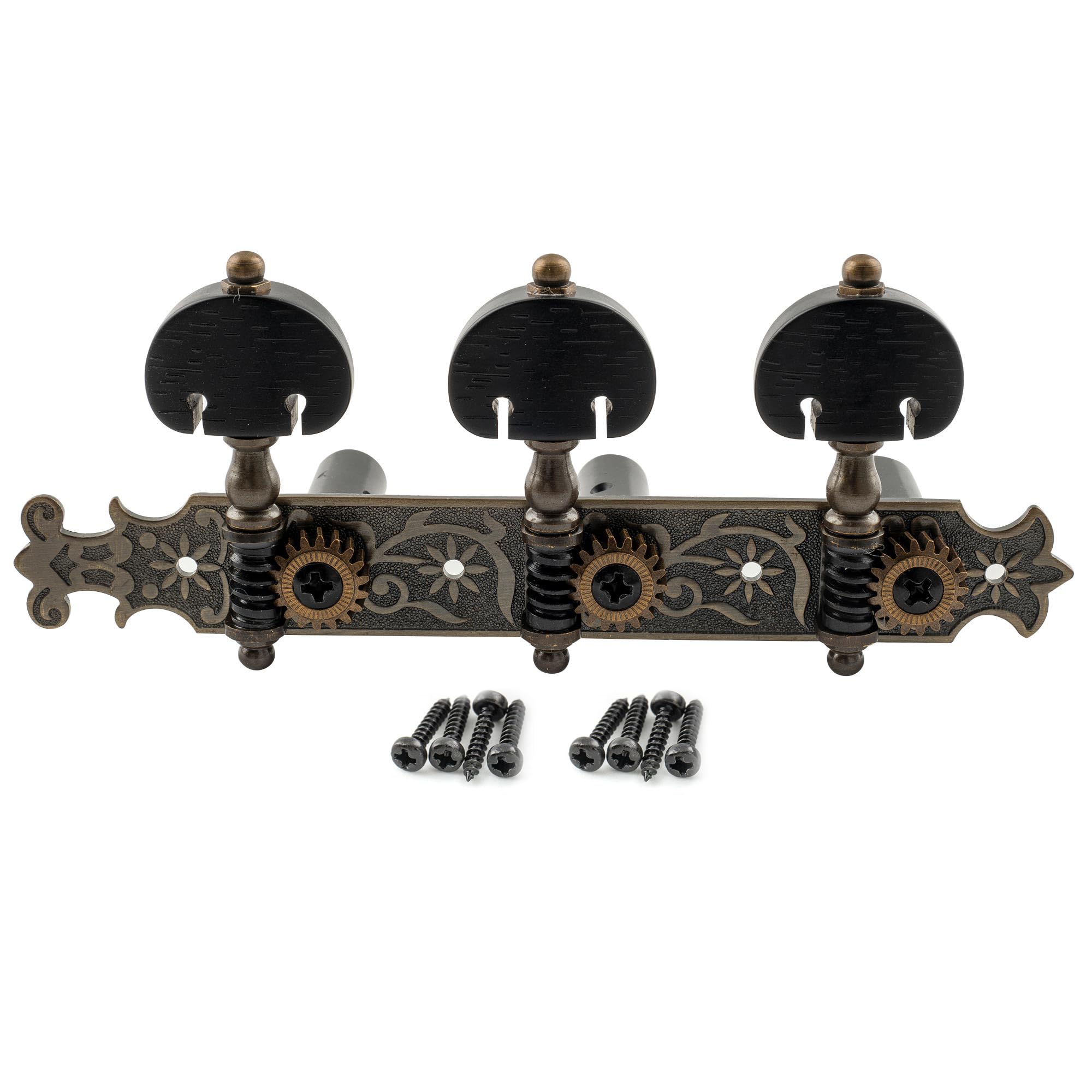 Musiclily Pro 3x3 Estilo Bouchet Clavijas de Afinación Clavijero de Repuesto para Guitarra Clásica, Latón Antiguo