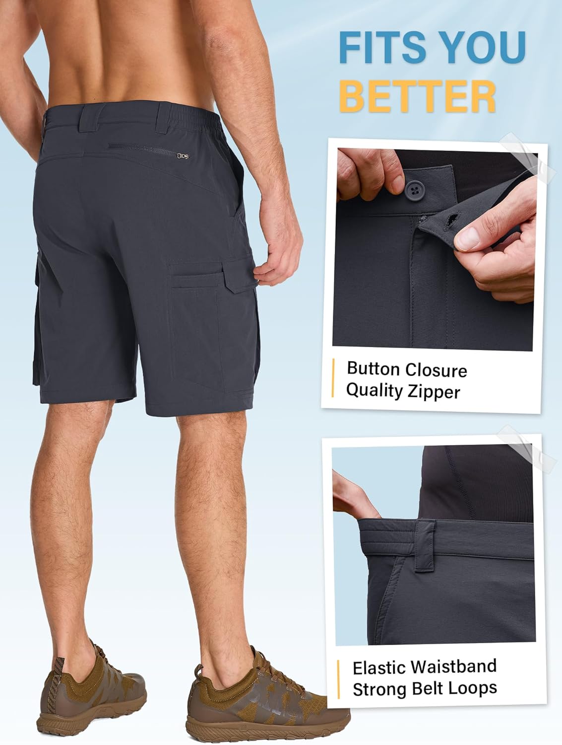 Toomett Mens Cargo Shorts Quick Dry Stretch Work Fishing Lightweight Breathable Outdoor Shorts for Hiking Tactical - Image 7