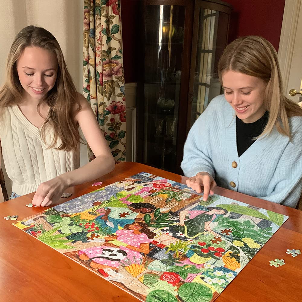 eeboo - Puzzle 500 pièces Jardin sur Le Toit - Puzzle coloré en Carton recyclé - Puzzle Adulte 500 pièces - PZFRFG