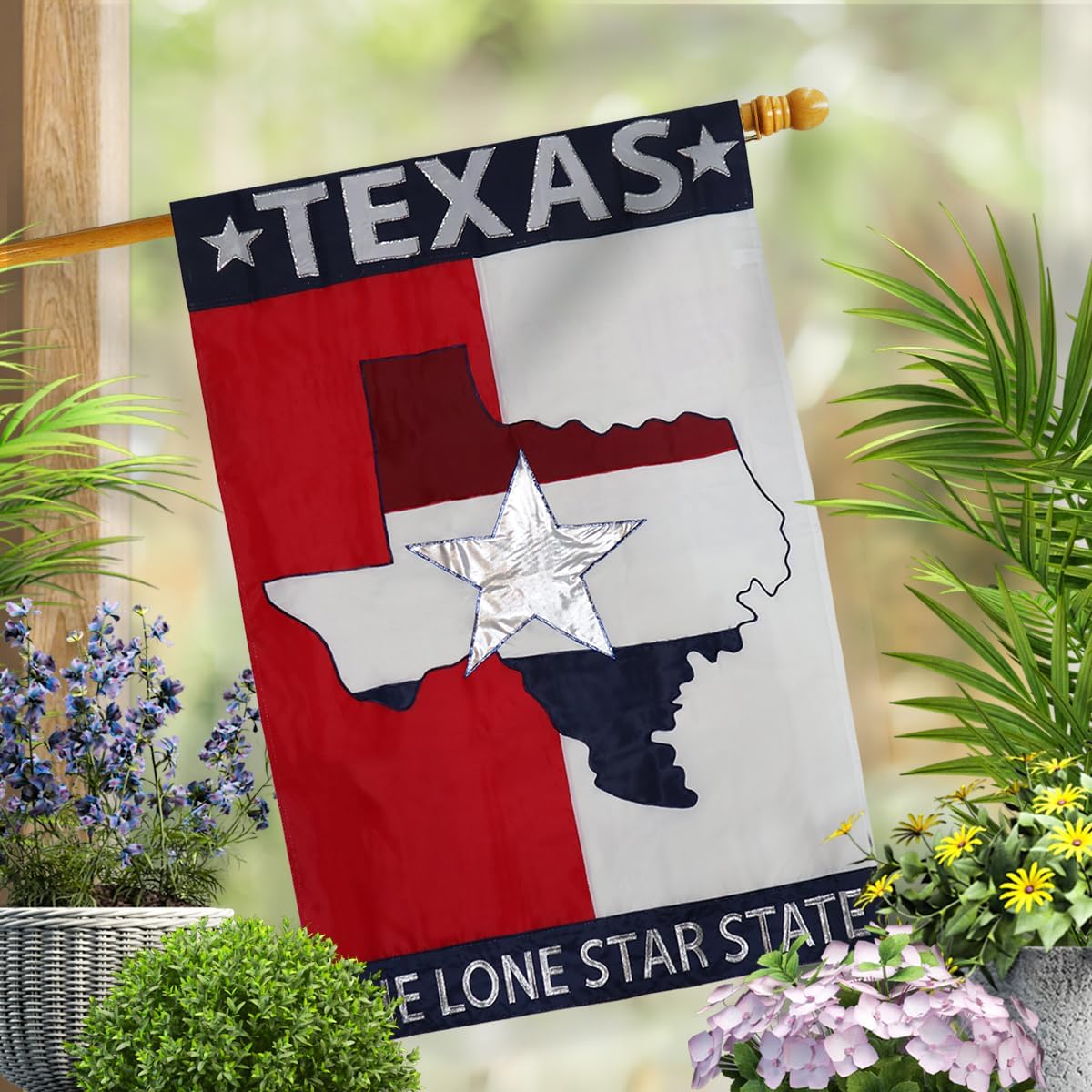 Texas Flag Pole Kit for Independence Day Decoration Flagpole Bracket American Banner Mexican Decor Memorial Lone Star Poster Home Canva Applique Patriotic State Tapestry Bandera USA Texan Pride Gifts - Image 4
