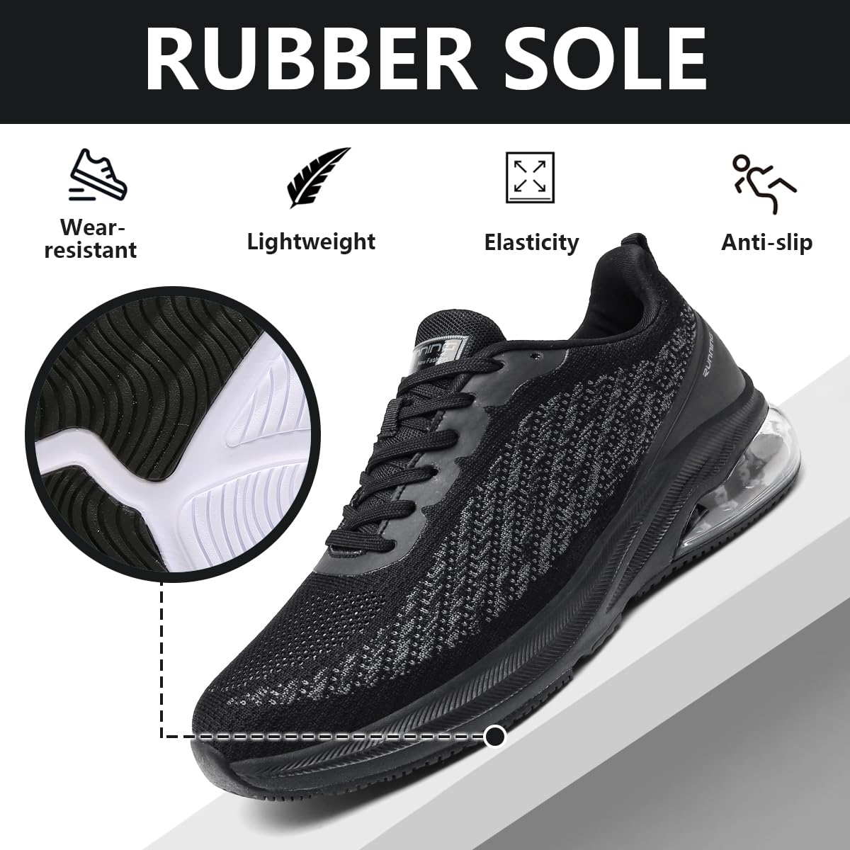 Chaussures de Sport Homme Femme Air Running Baskets Gym Fitness Jogging Walking Tennis Sneakers Respirante et Confortables 36-47 EU