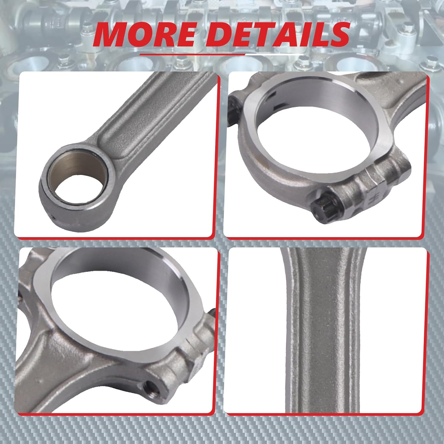 1Set I Beam 5.700" 2.100" .927" Bronze Bush 5140 Connecting Rods Suits PCE274.1003 Fit For SBC 350