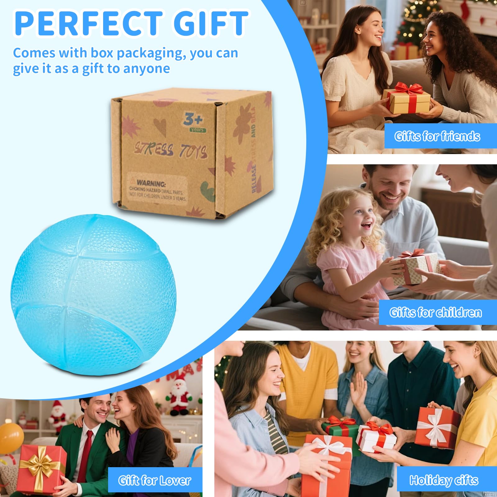 Graphinza Stress Balls for Kids and Adults, Maltose Soft Stress Relief Balls 1.37in, Slow Rise Sensory Toy - Image 3