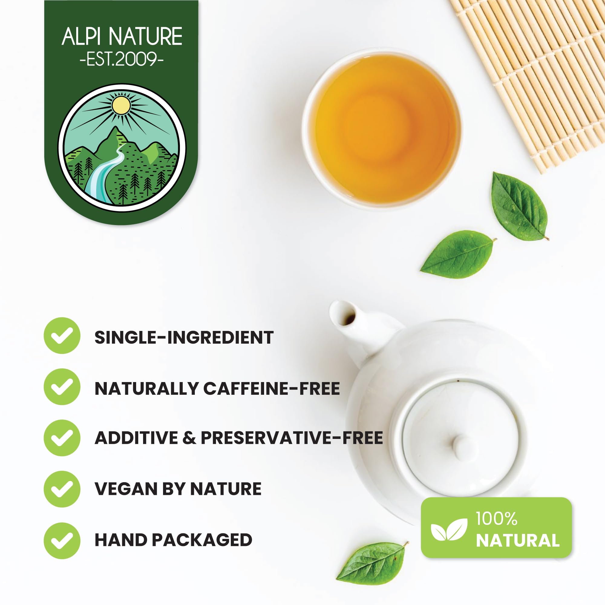 Alpi Nature Té de Gordolobo 250g, Hojas Secas y Cortadas, Té de Hierbas, Gordolobo Infusión