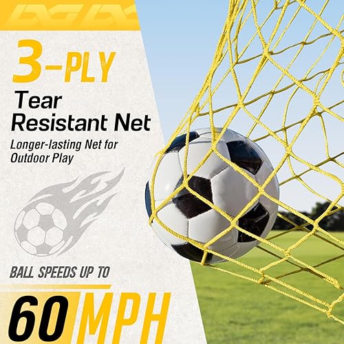 Miniatura 5 de PodiuMax Juego de porterías de fútbol para niños, conjunto de 2, de 4x3 pies. Porterías de fútbol emergentes, portátiles y para el patio trasero