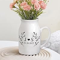 Rayiant Personalized Engagement Flower Vase - Custom Names & Date Engraved, Newly Engaged Couples Gift, Wedding Bridal Shower Keepsake