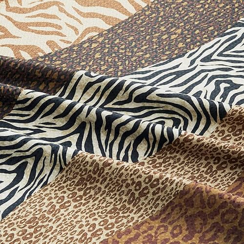 Miniatura 2 de WPM - Juego de alfombras de baño y cortina de ducha con estampado de leopardo animal, alfombra de baño absorbente de lujo, alfombra de contorno