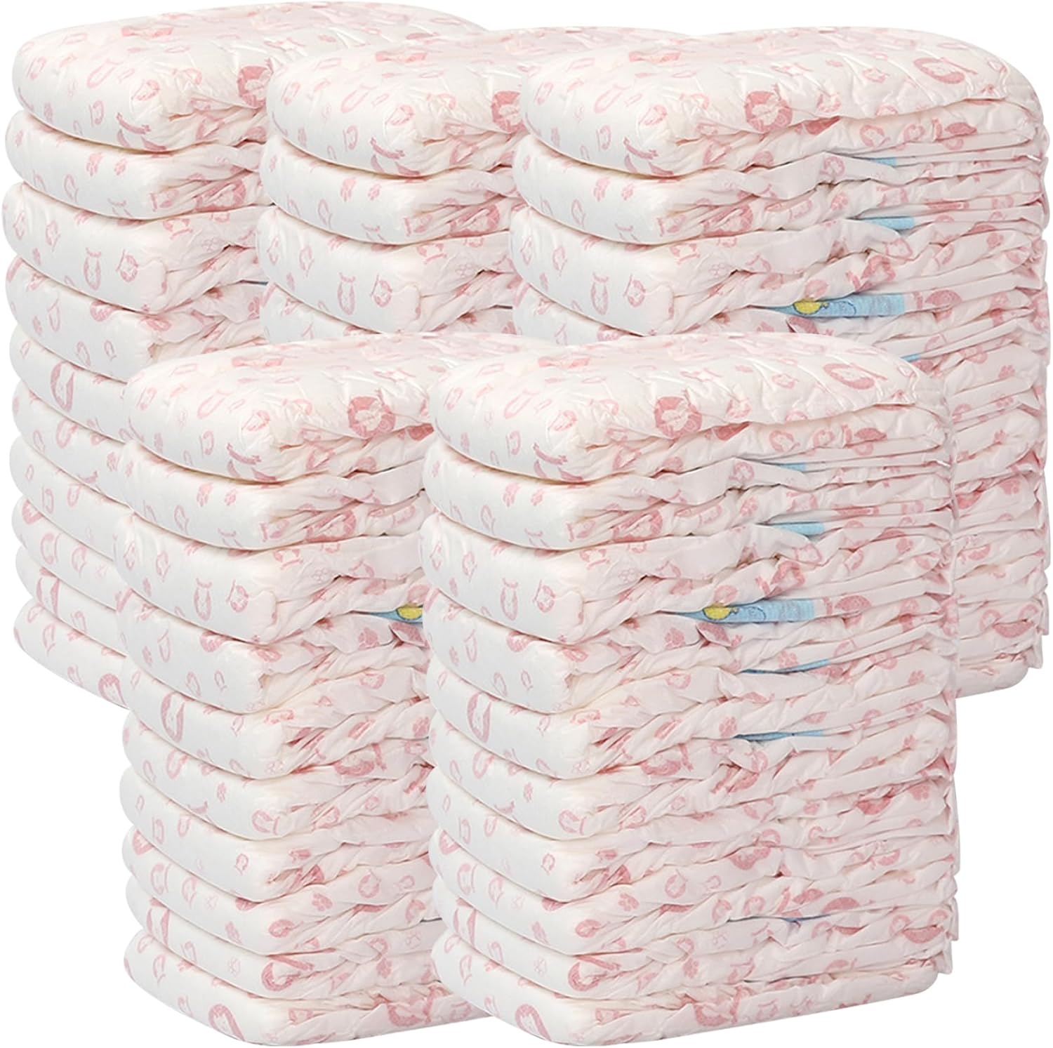 Female Dog Diapers, 5 Bags/50Pcs Disposable Dog Diapers, Elastic Breathable Pet Diapers for Female Dogs, High Absorbent Doggie Diapers (S, 1-2KG)