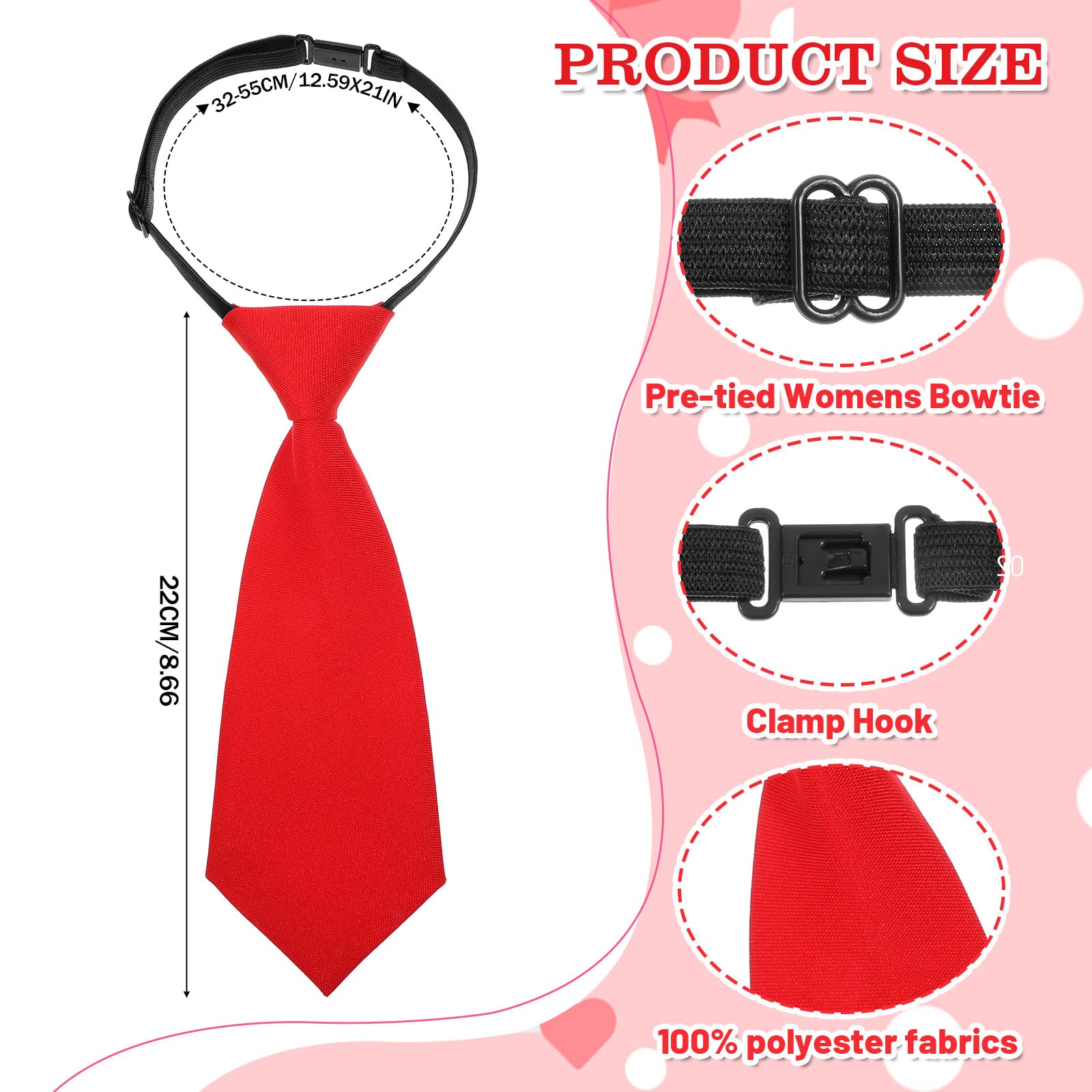Corbata para niños de 8.6 pulgadas, correa ajustable preatada para el cuello, corbata con clip para niños, formal, boda, graduación, uniforme escolar