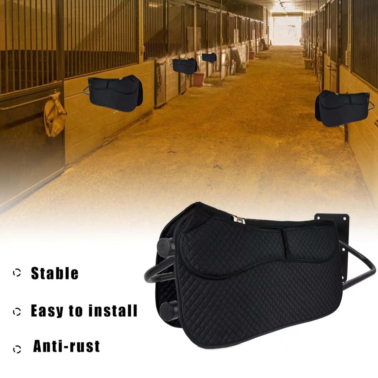 Marco De Almacenamiento para Sillas De Montar De Resistencia Soporte para Monturas De Caballo Montado En La Pared Montaje Rápido Que Ahorra Espacio Estable De Manera Eficiente Estante
